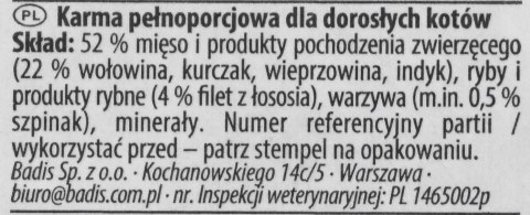 ANIMONDA Vom Feinsten Classic Cat wołowina, łosoś szpinak - mokra karma dla kota - 100g Animonda ANIMONDA Vom Feinsten Classic Cat wołowina, łosoś szpinak - mokra karma dla kota - 100g Animonda