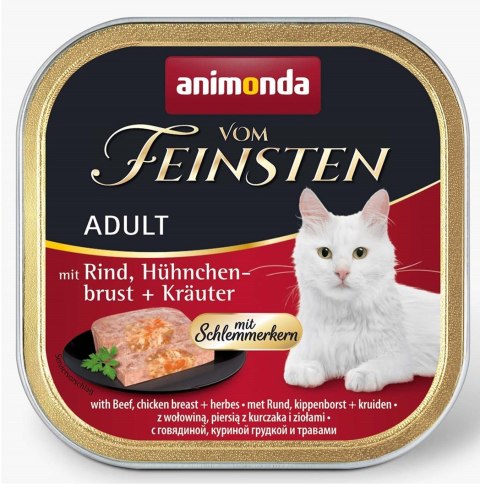 ANIMONDA Vom Feinsten Classic Cat wołowina, pierś z kurczaka i zioła - mokra karma dla kota - 100 g Animonda ANIMONDA Vom Feinsten Classic Cat wołowina, pierś z kurczaka i zioła - mokra karma dla kota - 100 g Animonda