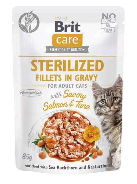 BRIT Care Cat Sterilized Salmon&Tuna Pouch - mokra karma dla kota - 85 g Brit BRIT Care Cat Sterilized Salmon&Tuna Pouch - mokra karma dla kota - 85 g Brit