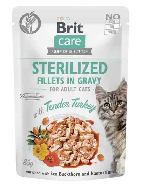 BRIT Care Cat Sterilized Tender Turkey Pouch - mokra karma dla kota - 85 g BRIT Care Cat Sterilized Tender Turkey Pouch - mokra karma dla kota - 85 g