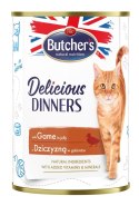 BUTCHER'S Delicious Dinners Kawałki z dziczyzną w galaretce - mokra karma dla kota - 400 g Butcher's