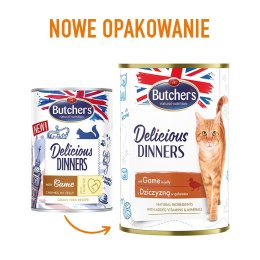 BUTCHER'S Delicious Dinners Kawałki z dziczyzną w galaretce - mokra karma dla kota - 400 g Butcher's
