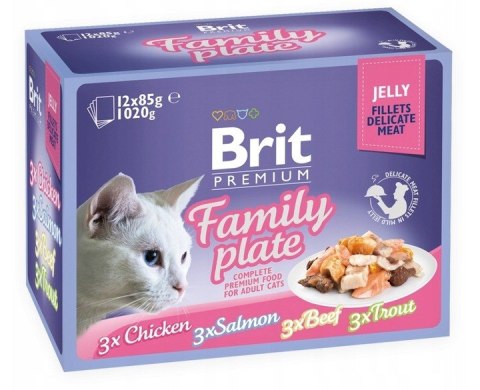Brit Premium Family Plate dla kotów filety w galarecie mix smaków 12x85g Brit Brit Premium Family Plate dla kotów filety w galarecie mix smaków 12x85g Brit