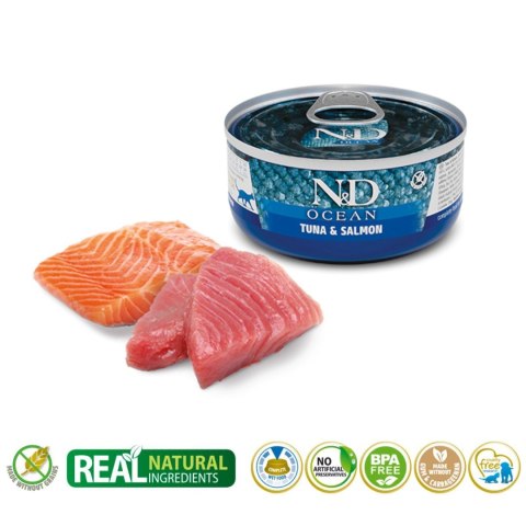 FARMINA N&D Cat Ocean Tuna, Salmon - mokra karma dla kota - 70 g Farmina FARMINA N&D Cat Ocean Tuna, Salmon - mokra karma dla kota - 70 g Farmina