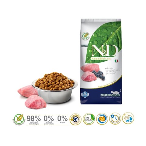 FARMINA N&D Prime Jagnięcina i Borówka - sucha karma dla kota - 5 kg Farmina FARMINA N&D Prime Jagnięcina i Borówka - sucha karma dla kota - 5 kg Farmina