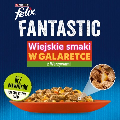 FELIX Fantastic Mięso z warzywami - mokra karma dla kota - 4x85g PURINA NESTLE FELIX Fantastic Mięso z warzywami - mokra karma dla kota - 4x85g PURINA NESTLE