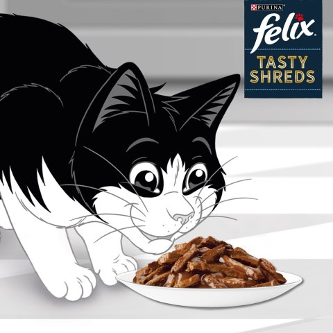 FELIX Tasty Shreds z wołowiną i kurczakiem - mokra karma dla kota - 4x 80g PURINA NESTLE FELIX Tasty Shreds z wołowiną i kurczakiem - mokra karma dla kota - 4x 80g PURINA NESTLE