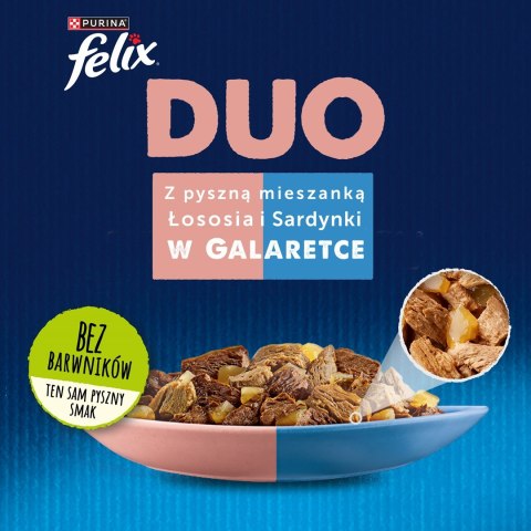 Felix Fantastic Duo Sardynka Łosoś - mokra karma dla kota - 85g PURINA NESTLE Felix Fantastic Duo Sardynka Łosoś - mokra karma dla kota - 85g PURINA NESTLE