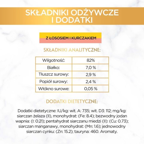 GOURMET GOLD Łosoś i kurczak w sosie mokra karma dla kota - puszka - 85 g PURINA NESTLE GOURMET GOLD Łosoś i kurczak w sosie mokra karma dla kota - puszka - 85 g PURINA NESTLE