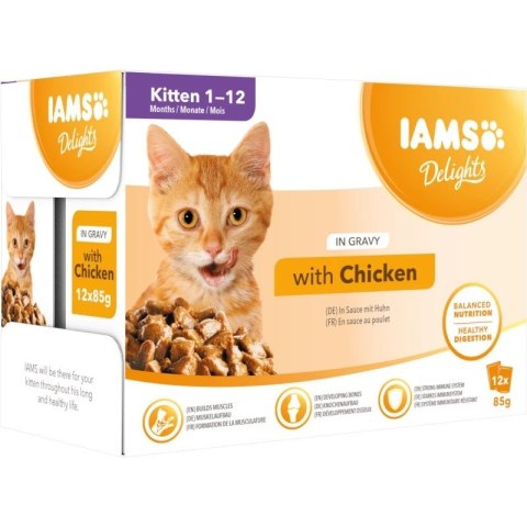 IAMS Delights bogata kurczaka w sosie 85g kocięta EUKANUBA IAMS Delights bogata kurczaka w sosie 85g kocięta EUKANUBA