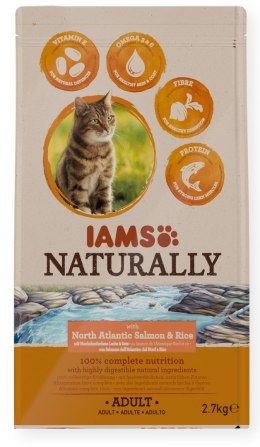 IAMS Naturally Adult Łosoś sucha karma 2,7kg dla kota EUKANUBA