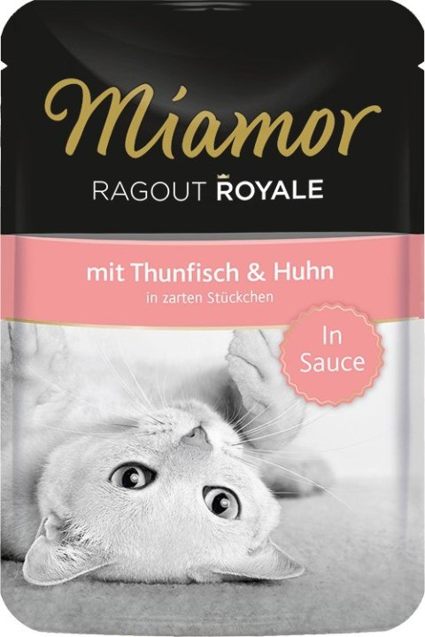 MIAMOR Ragout Royale smak: tuńczyk z kurczakiem w sosie - saszetka 100g MIAMOR Ragout Royale smak: tuńczyk z kurczakiem w sosie - saszetka 100g
