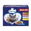 PREVITAL Megabox z jagnięciną, wołowiną, królikiem i kurczakiem - karma dla kota 24x100g PREVITAL