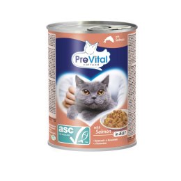 PREVITAL - Z łososiem ASC w galaretce - Pełnoporcjowa karma dla dorosłych kotów - 0.415g PREVITAL