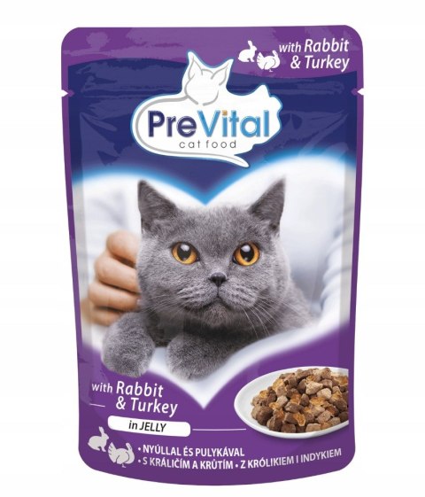 PREVITAL indyk i królik w galaretce dla kotów 100g PREVITAL indyk i królik w galaretce dla kotów 100g