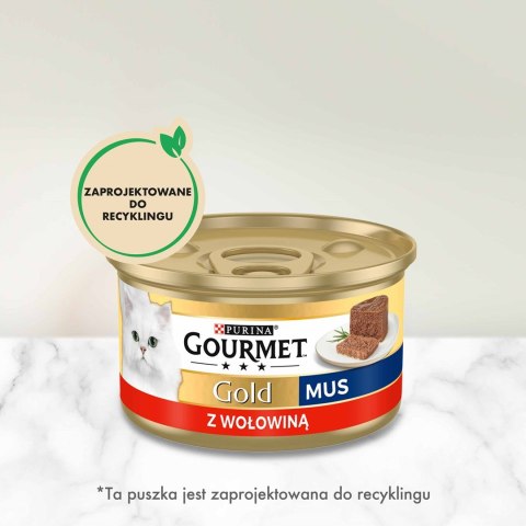 PURINA Gourmet Gold Mus z wołowiną - mokra karma dla kota - 85 g PURINA Gourmet Gold Mus z wołowiną - mokra karma dla kota - 85 g