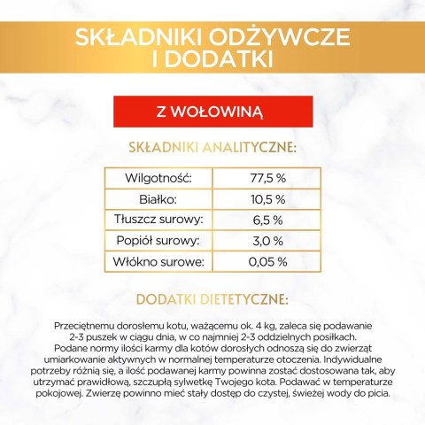 PURINA Gourmet Gold Mus z wołowiną - mokra karma dla kota - 85 g PURINA Gourmet Gold Mus z wołowiną - mokra karma dla kota - 85 g