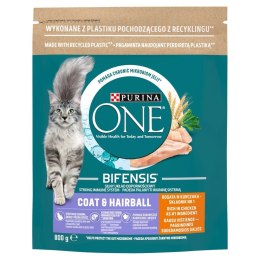 PURINA One Bifensis Coat & Hairball Kurczak - sucha karma dla kota - 800 g PURINA NESTLE
