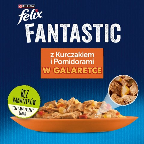 Purina Felix Fantastic Kurczak z Pomidorem - mokra karma dla kota - saszetka 85 g PURINA NESTLE Purina Felix Fantastic Kurczak z Pomidorem - mokra karma dla kota - saszetka 85 g PURINA NESTLE