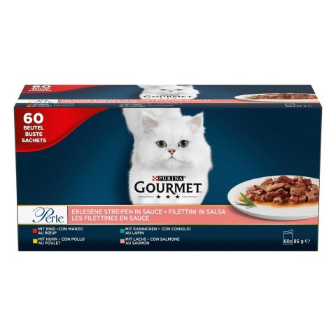Purina Gourmet Perle fileciki w sosie Mix Smaków - mokra karma dla kota - 60x85 g PURINA NESTLE Purina Gourmet Perle fileciki w sosie Mix Smaków - mokra karma dla kota - 60x85 g PURINA NESTLE
