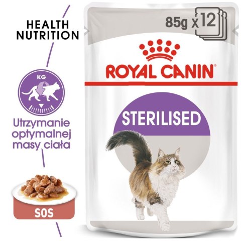 ROYAL CANIN FHN Sterilised w sosie - mokra karma dla kota dorosłego - 12x85g Royal Canin ROYAL CANIN FHN Sterilised w sosie - mokra karma dla kota dorosłego - 12x85g Royal Canin