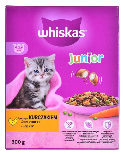 WHISKAS Junior z kurczakiem - sucha karma dla kota - 300 g Whiskas