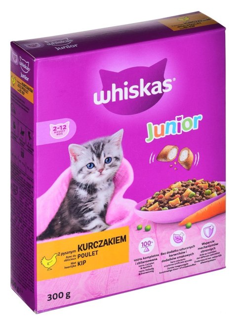 WHISKAS Junior z kurczakiem - sucha karma dla kota - 300 g Whiskas WHISKAS Junior z kurczakiem - sucha karma dla kota - 300 g Whiskas