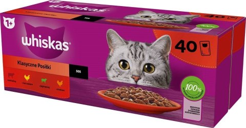 WHISKAS Saszetki drób,jagnię,woł dla kota 40x85g Whiskas WHISKAS Saszetki drób,jagnię,woł dla kota 40x85g Whiskas