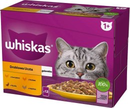 Whiskas Drobiowa Uczta w galaretce Adult - mokra karma dla kota - saszetka -12x85 g Whiskas