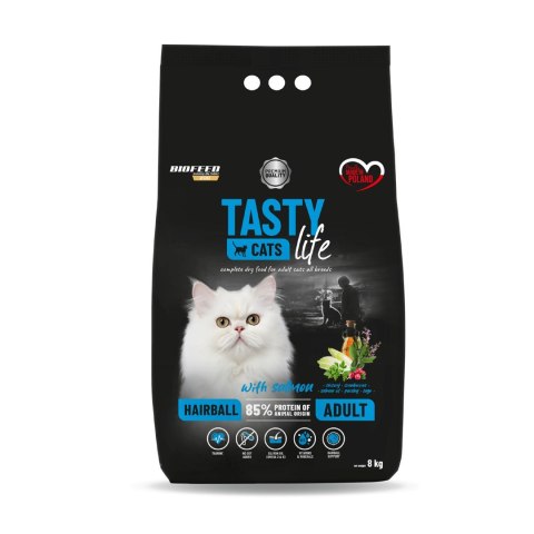 BIOFEED TASTY CATS LIFE HAIRBALL WITH SALMON 8KG BIOFEED