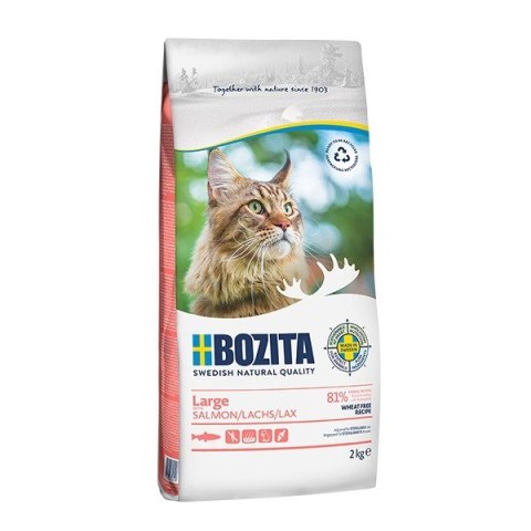 BOZITA Large Wheat free Salmon - sucha karma dla kotów dużych i długowłosych - 2kg BOZITA