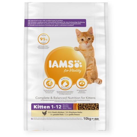 IAMS for Vitality ze świeżym kurczakiem 10kg kocięta EUKANUBA IAMS for Vitality ze świeżym kurczakiem 10kg kocięta EUKANUBA