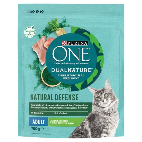 PURINA One DualNature Natural Defense Adult - sucha karma dla kota - 750 g PURINA NESTLE PURINA One DualNature Natural Defense Adult - sucha karma dla kota - 750 g PURINA NESTLE