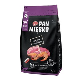 Pan Mięsko Karma sucha dla kota Cielęcina z krewetkami (dorosły) chrupki S 5kg PAN MIĘSKO