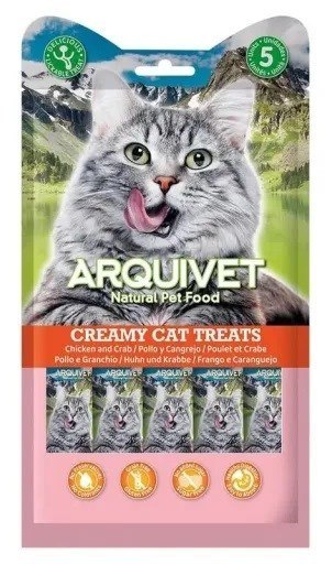 ARQUIVET Kremowa przekąska z kurczakiem i krabem 5X14 g ARQUIVET ARQUIVET Kremowa przekąska z kurczakiem i krabem 5X14 g ARQUIVET