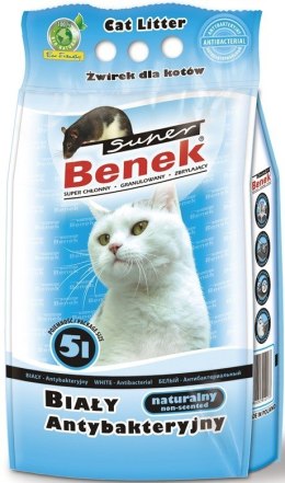 CERTECH Super Benek Biały Antybakteryjny - żwirek dla kota zbrylający 5 l Super Benek