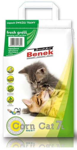 CERTECH Super Benek Corn Cat świeża trawa - żwirek kukurydziany zbrylający 7l Super Benek