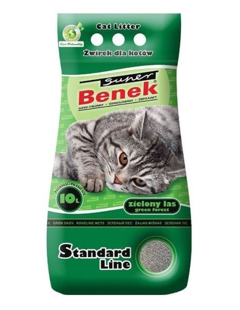 CERTECH Super Benek Standard Zielony Las - żwirek dla kota zbrylający 10 l Super Benek CERTECH Super Benek Standard Zielony Las - żwirek dla kota zbrylający 10 l Super Benek