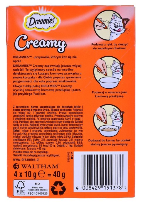 DREAMIES Creamy Kurczak - przysmak dla kota - 4x10 g Dreamies DREAMIES Creamy Kurczak - przysmak dla kota - 4x10 g Dreamies