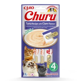 INABA CAT CHURU TUNA WITH CLAM FLAVOUR 4x14g (56g) INABA