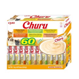 INABA CAT CHURU VARIETIES - kurczak - przysmak dla kota 60 x 14 g INABA