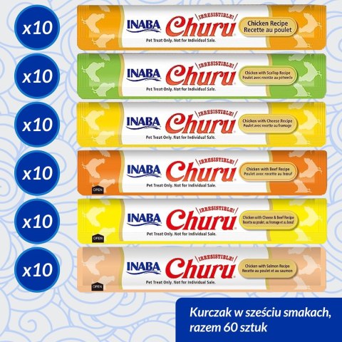 INABA CAT CHURU VARIETIES - kurczak - przysmak dla kota 60 x 14 g INABA INABA CAT CHURU VARIETIES - kurczak - przysmak dla kota 60 x 14 g INABA
