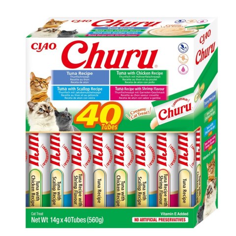 INABA CAT CHURU VARIETIES tuńczyk - przysmak dla kota 40x14 g INABA INABA CAT CHURU VARIETIES tuńczyk - przysmak dla kota 40x14 g INABA