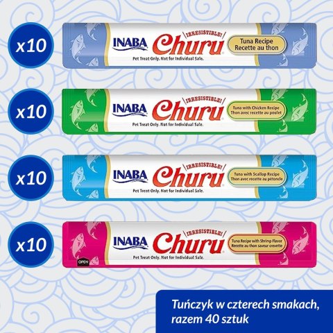 INABA CAT CHURU VARIETIES tuńczyk - przysmak dla kota 40x14 g INABA INABA CAT CHURU VARIETIES tuńczyk - przysmak dla kota 40x14 g INABA