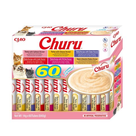 INABA CAT CHURU VARIETIES tuńczyk - przysmak dla kota 60 x 14 g INABA