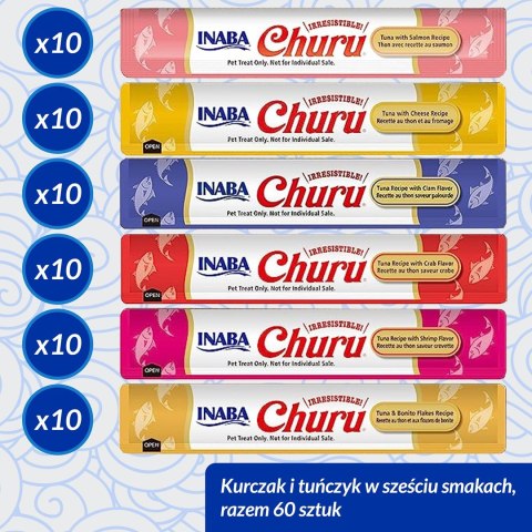 INABA CAT CHURU VARIETIES tuńczyk - przysmak dla kota 60 x 14 g INABA