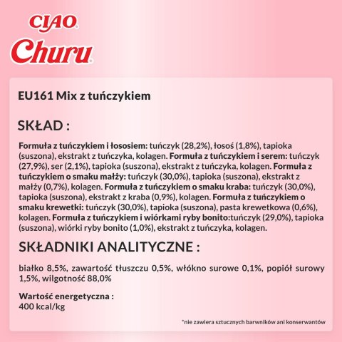 INABA CAT CHURU VARIETIES tuńczyk - przysmak dla kota 60 x 14 g INABA