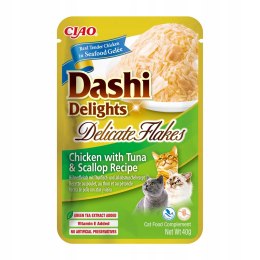 INABA CAT DASHI DELIGHTS FLAKES CHICK.TUN&SCAL 40g INABA
