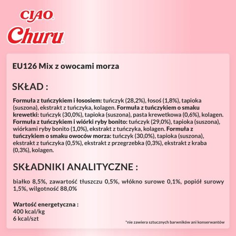 INABA CHURU Varietes Owoce morza -przysmak dla kota 20x14 g INABA INABA CHURU Varietes Owoce morza -przysmak dla kota 20x14 g INABA