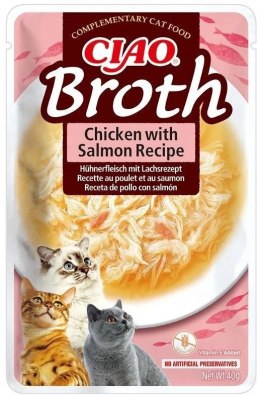 INABA CIAO Bulion o smaku kurczaka z łososiem 40g INABA